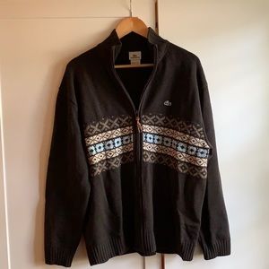 Men’s Lacoste wool zip up sweater